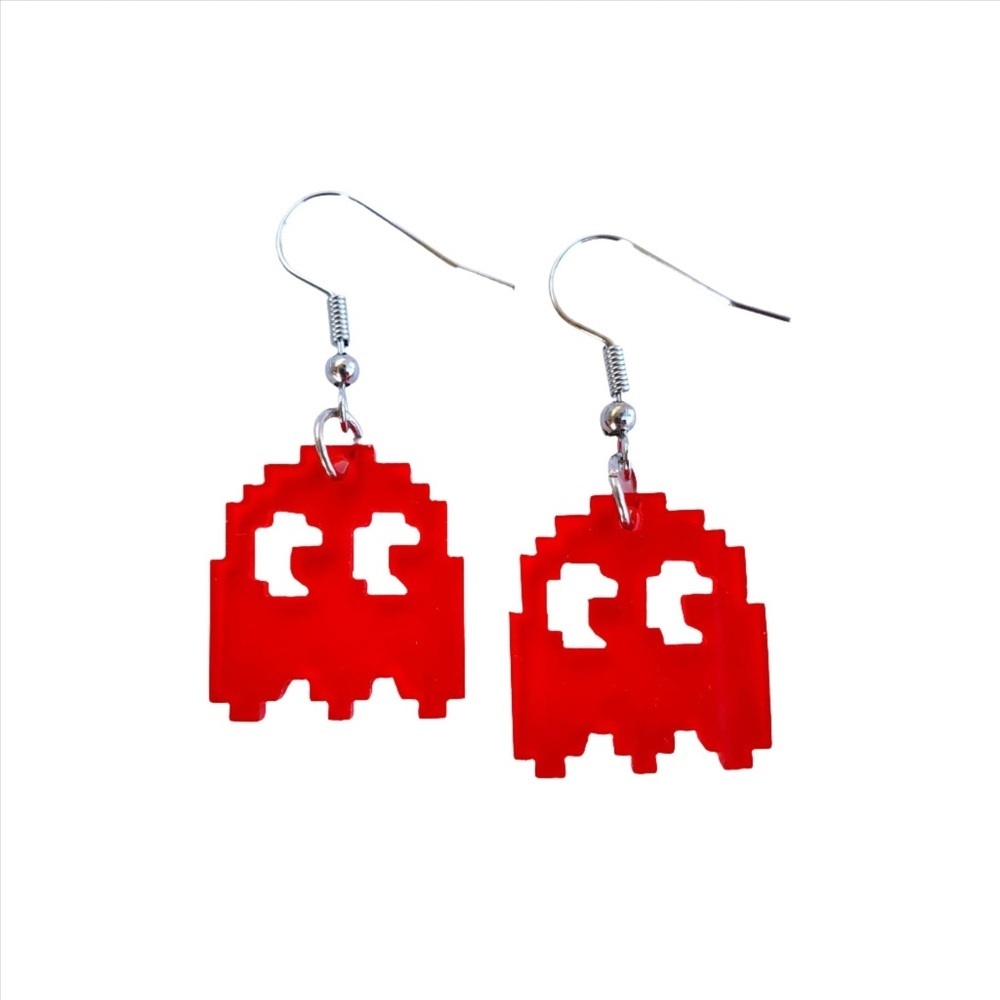 Playful Red Ghost Earrings